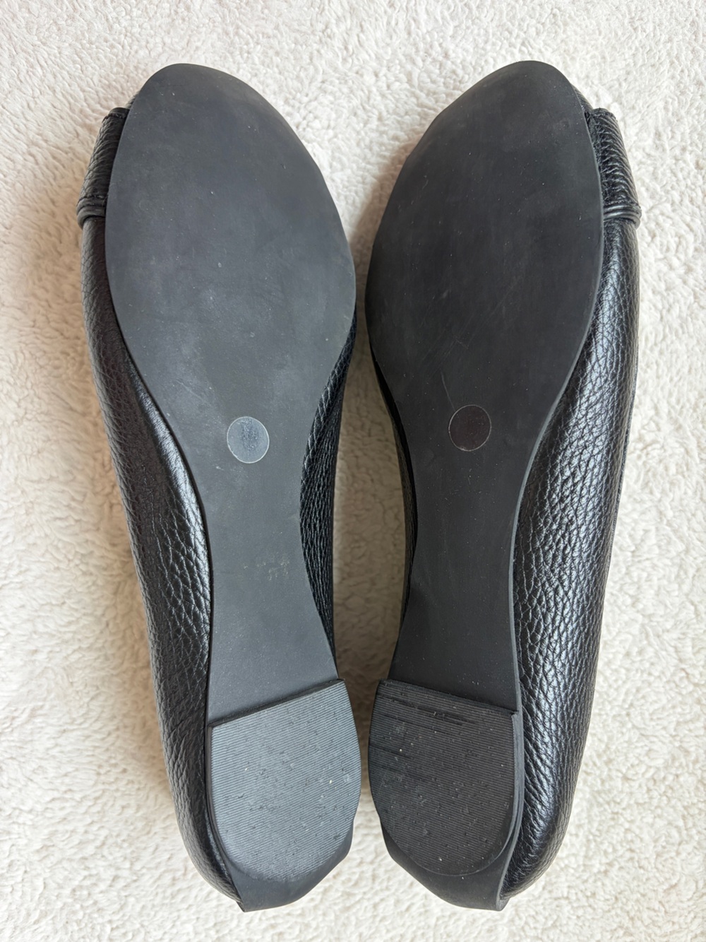Tory Burch Black Leather Logo Flats with Gold Hardware Women Size 8 - Picture 8 of 9